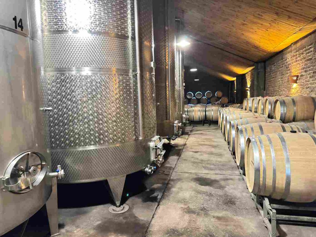 Sala de fermentación con cubas en una Viña Santiago